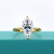 Silverchakra 14K Real Gold Marquise Cut Moissanite Engagement Ring