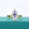 Silverchakra 14K Real Gold Marquise Cut Moissanite Engagement Ring