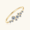 Anziw Real S925 Cluster Moissanite Sterling Silver Wedding Engagement Band