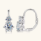 Anziw 2.60cttw 6.5mm D Moissanite Two-Stone Drop Hoop Earrings – Real 925 Sterling Silver