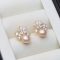 Real freshwater pearl flower earrings