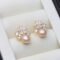 Real freshwater pearl flower earrings