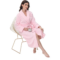 Women’s plush fleece long striped bathrobe