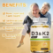 Vegocn D3+K2 Vegan Capsules (5000IU D3 & 200mcg K2)