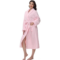 Women’s plush fleece long striped bathrobe