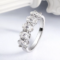 Smyoue 4*6mm Oval Cut Moissanite Ring – 5-Stone Half Eternity Wedding Band