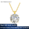 Real 14k gold moissanite pendant necklace
