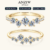 Anziw Real S925 Cluster Moissanite Sterling Silver Wedding Engagement Band