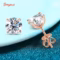 Smyoue rose gold moissanite stud earrings