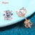 Smyoue rose gold moissanite stud earrings