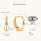 Anziw Chunky Gold-Plated 925 Sterling Silver Moissanite Huggie Earrings