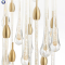 Elegant golden crystal water drop chandelier