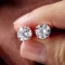 Smyoue rose gold moissanite stud earrings