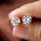 Smyoue rose gold moissanite stud earrings