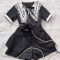 Embroidered Japanese Lolita Shirt Shorts Set
