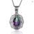 SILVERCHAKRA Mystic Topaz Victorian Retro Pendant Necklace