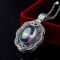 SILVERCHAKRA Mystic Topaz Victorian Retro Pendant Necklace