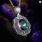 SILVERCHAKRA Mystic Topaz Victorian Retro Pendant Necklace