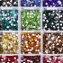 JUNAO 50pcs 7x21mm Sewing Crystal AB Rectangle Rhinestone