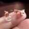 Smyoue rose gold moissanite stud earrings