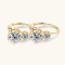 Anziw 2.60cttw 6.5mm D Moissanite Two-Stone Drop Hoop Earrings – Real 925 Sterling Silver