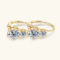 Anziw 2.60cttw 6.5mm D Moissanite Two-Stone Drop Hoop Earrings – Real 925 Sterling Silver