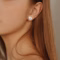 Smyoue rose gold moissanite stud earrings