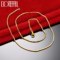 DOTEFFIL 18K Gold 1.5mm Base Box Chain Necklace for Men and Women