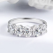 Smyoue 4*6mm Oval Cut Moissanite Ring – 5-Stone Half Eternity Wedding Band