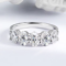 Smyoue 4*6mm Oval Cut Moissanite Ring – 5-Stone Half Eternity Wedding Band
