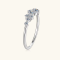 Anziw Real S925 Cluster Moissanite Sterling Silver Wedding Engagement Band