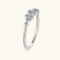 Anziw Real S925 Cluster Moissanite Sterling Silver Wedding Engagement Band
