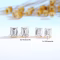 14k gold emerald cut moissanite studs