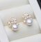 Real freshwater pearl flower earrings