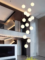 Modern Nordic LED Glass Chandelier for High Ceiling Living Rooms