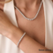 KNOBSPIN GRA certified moissanite tennis necklace