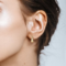 Anziw Chunky Gold-Plated 925 Sterling Silver Moissanite Huggie Earrings