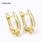 Premium 18K Gold Plated Brass Earring Hooks with Cubic Zirconia