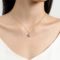 Real 14k gold moissanite pendant necklace