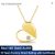 Silver Chakra AU585 14K Gold Unfold Your Heart Moissanite Necklace