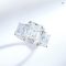 Smyoue 12cttw Emerald Cut Moissanite Engagement Ring