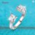 Smyoue 1CTTW Princess Cut Moissanite Adjustable Ring