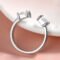 Smyoue 1CTTW Princess Cut Moissanite Adjustable Ring