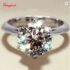 ANZIW 8mm 2.0ct Moissanite Wedding Ring Set – 925 Sterling Silver