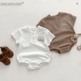 Summer Baby Cartoon Bear Crawling Bodysuit One Piece