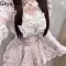 Sweet Japanese Lolita Bow Lace Top
