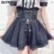 Sweet Lolita Heart Plaid Strap Skirt