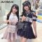 Sweet Lolita Heart Plaid Strap Skirt