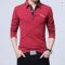 TFETTERS Long T-Shirt Men Turn-Down Stripe Designer