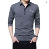TFETTERS Long T-Shirt Men Turn-Down Stripe Designer